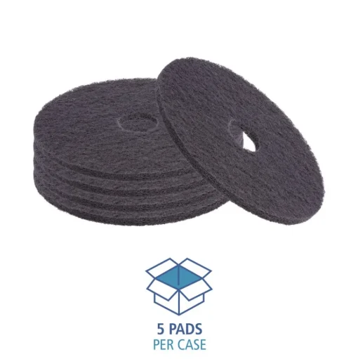 Boardwalk 12 in. Diameter Stripping Floor Pads - Black (5/Carton)