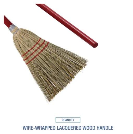 Boardwalk 36 in. Overall Length Corn/Synthetic Fiber Bristles Corn/Fiber Brooms - Gray/Natural (12/Carton)