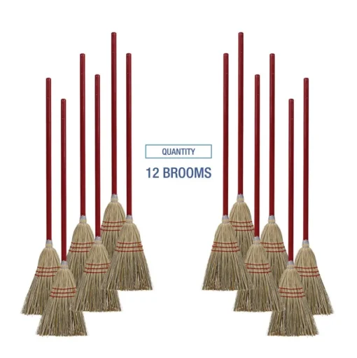 Boardwalk 36 in. Overall Length Corn/Synthetic Fiber Bristles Corn/Fiber Brooms - Gray/Natural (12/Carton)