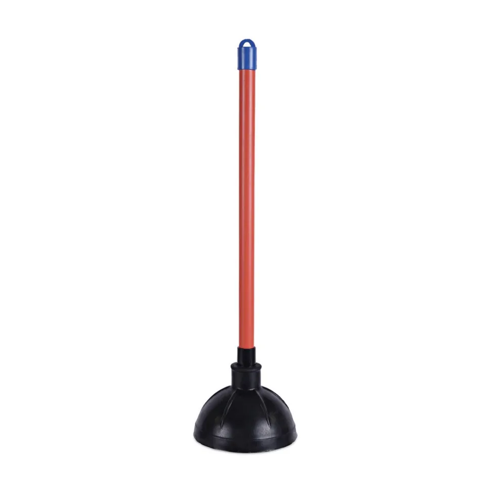 Boardwalk 18 in. Plastic Handle Toilet Plunger for 5-5/8 in. Bowls - Red/Black
