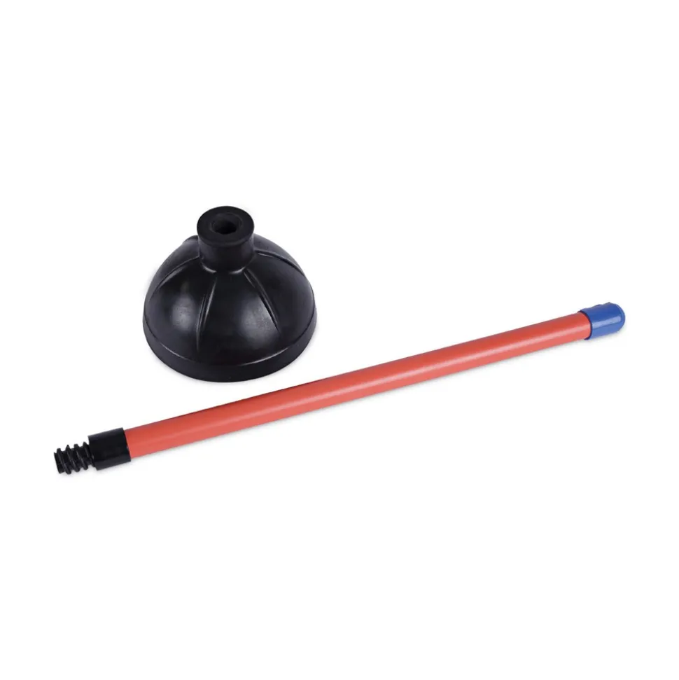 Boardwalk 18 in. Plastic Handle Toilet Plunger for 5-5/8 in. Bowls - Red/Black