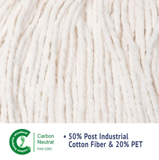 Boardwalk 5 in. Super Loop Cotton/Synthetic Fiber Wet Mop Head - Medium, White