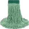 Boardwalk 5 in. Super Loop Cotton/Synthetic Fiber Wet Mop Head - Medium, Green (12/Carton)
