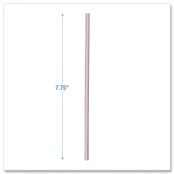 Boardwalk 7.75 in. Wrapped Jumbo Plastic Straws - White/Red Stripe (400/Pack, 25 Packs/Carton)