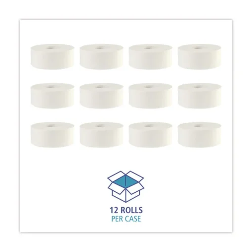 Boardwalk 3.5 in. x 1000 ft. JRT Septic Safe 2-Ply Bath Tissue - Jumbo, White (12/Carton)