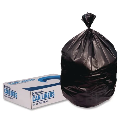 Boardwalk 38 in. x 60 in. 60 gal. 22 mic High-Density Can Liners - Black (150/Carton)
