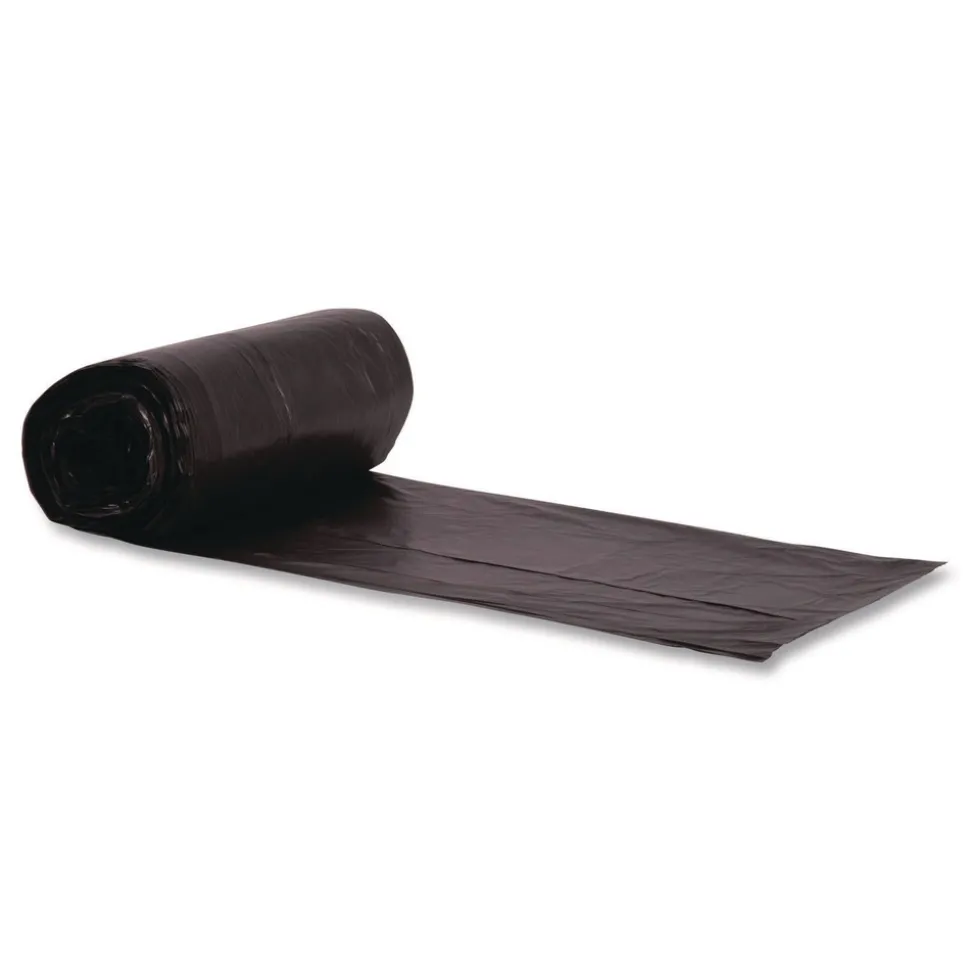 Boardwalk 38 in. x 58 in. 60 gal. 1.5 mil Reprocessed Resin Perforated Roll Can Liners - Black (100/Carton)