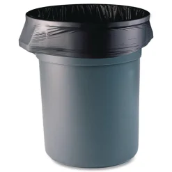 Boardwalk 38 in. x 58 in. 60 gal. 1.5 mil Reprocessed Resin Perforated Roll Can Liners - Black (100/Carton)