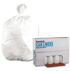 Boardwalk 40 in. x 46 in. 45 gal. 0.6 mil Low-Density Waste Can Liners - White (100/Carton)