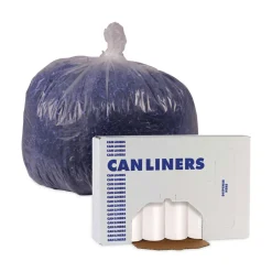 Boardwalk 40 in. x 48 in. 45 Gallon 13 mic High Density Industrial Coreless Roll Can Liners - Natural (250/Carton)
