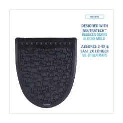 Boardwalk 17.5 in. x 20 in. 2.0 Rubber Urinal Mat - Black (6/Carton)