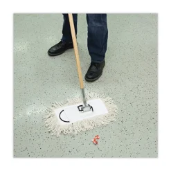 Boardwalk 12 in. x 5 in. Cotton Dust Mop Head - White