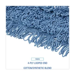 Boardwalk 48 in. x 5 in. Cotton/Synthetic Blend Dust Mop Head - Blue