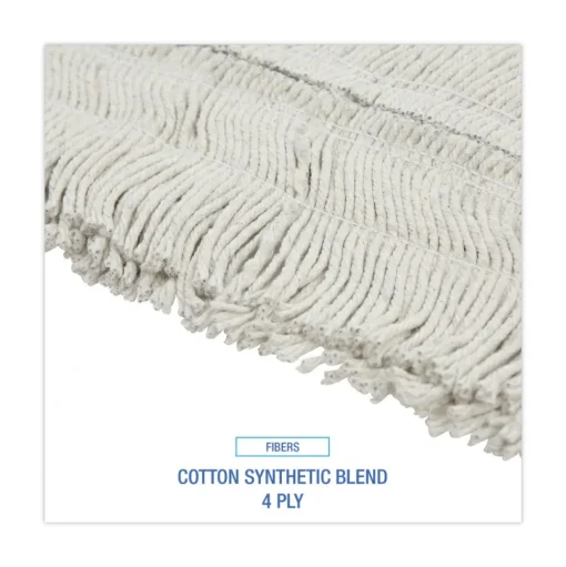 Boardwalk 24 in. x 5 in. Disposable Cotton/Synthetic Cut End Dust Mop Head - White