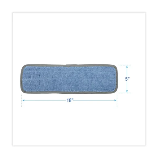 Boardwalk 18 in. x 5 in. Hook and Loop Back Split Microfiber Mop Head - Blue (1 Dozen)