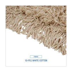Boardwalk 48 in. x 5 in. Hygrade Cotton Industrial Dust Mop Head - White