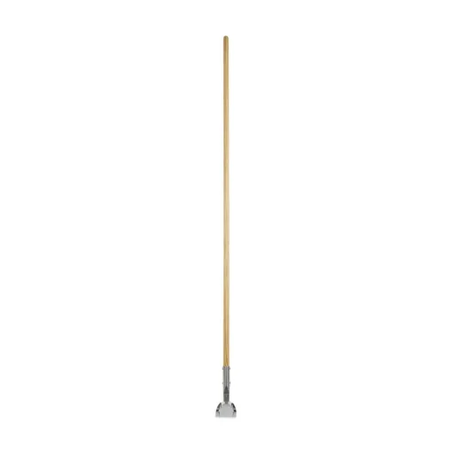Boardwalk 1 in. x 60 in. Lacquered Wood Swivel Head Clip-On Dust Mop Handle - Natural