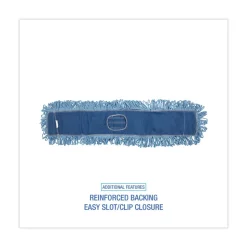Boardwalk 36 in. x 5 in. Looped-End Cotton/ Synthetic Blend Dust Mop Head - Blue
