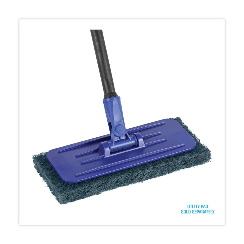 Boardwalk 4 in. x 9 in. Plastic Swivel Pad Holder - Blue