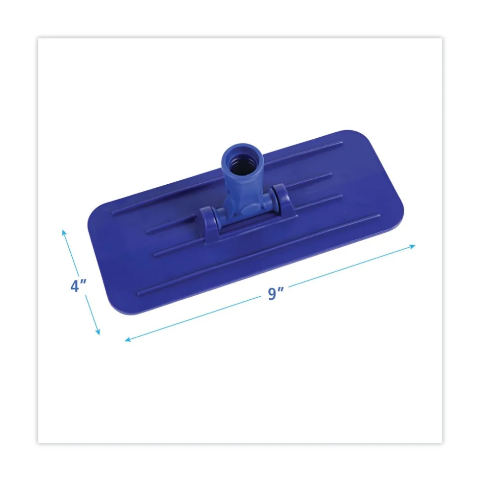 Boardwalk 4 in. x 9 in. Plastic Swivel Pad Holder - Blue