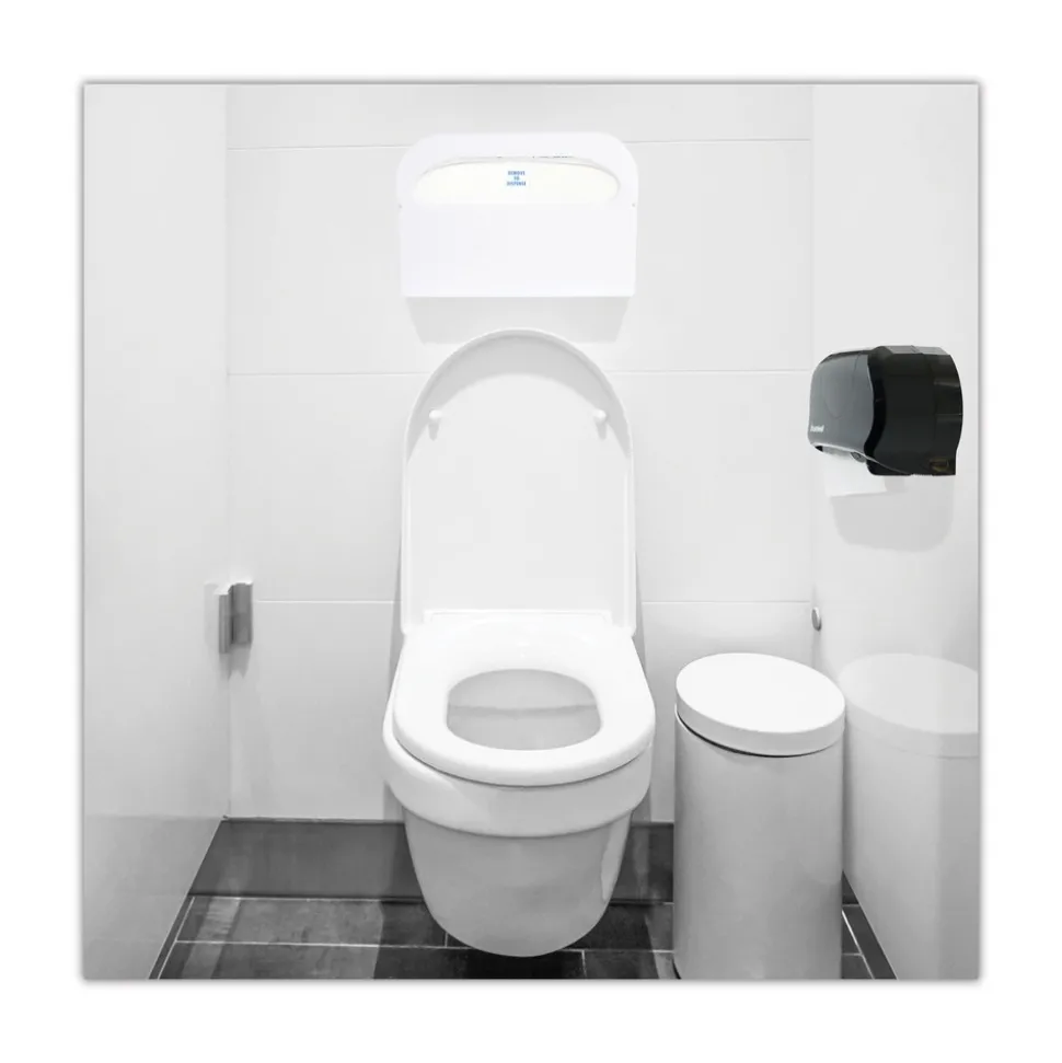Boardwalk 16 in. x 3 in. x 11.5 in. Toilet Seat Cover Dispenser - White (2/Box)