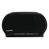 Boardwalk 20.25 in. x 6 in. x 12.25 in. Jumbo Twin Toilet Tissue Dispenser - Black