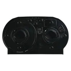 Boardwalk 20.25 in. x 6 in. x 12.25 in. Jumbo Twin Toilet Tissue Dispenser - Black