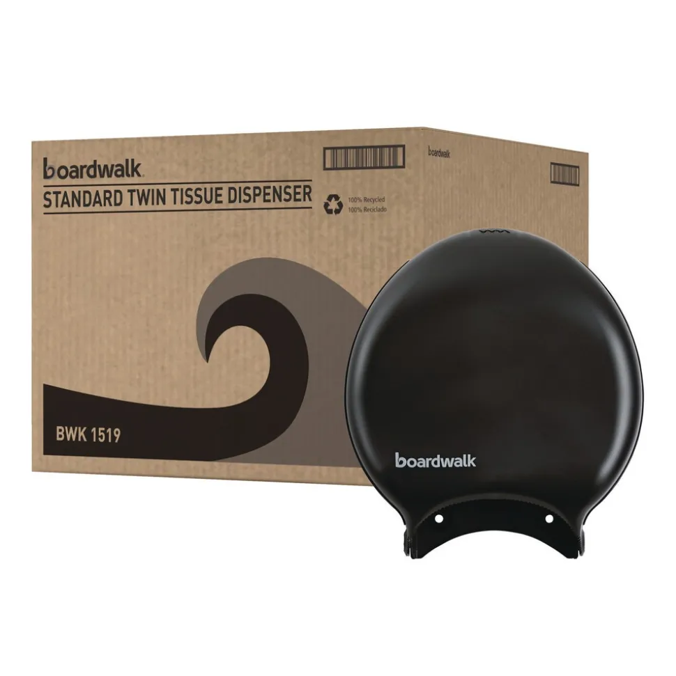 Boardwalk 11 in. x 6.25 in. x 12.25 in. Single Jumbo Toilet Tissue Dispenser - Black