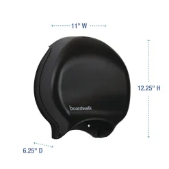 Boardwalk 11 in. x 6.25 in. x 12.25 in. Single Jumbo Toilet Tissue Dispenser - Black