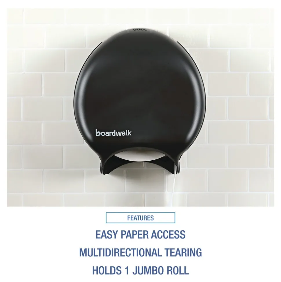 Boardwalk 11 in. x 6.25 in. x 12.25 in. Single Jumbo Toilet Tissue Dispenser - Black