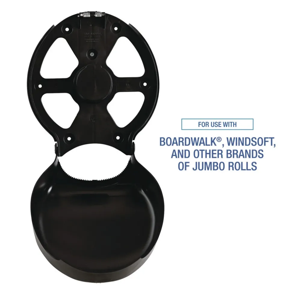 Boardwalk 11 in. x 6.25 in. x 12.25 in. Single Jumbo Toilet Tissue Dispenser - Black