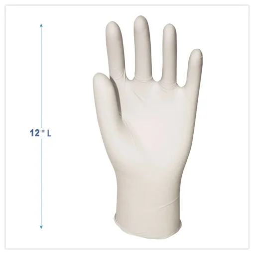 Boardwalk 4.4 mil 12 in. Long Powder-Free General-Purpose Latex Gloves - Medium, Natural (100/Box)