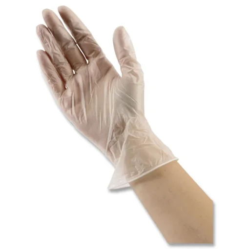 Boardwalk 2.6 mil 13 in. Long Powder-Free General Purpose Vinyl Gloves - Medium, Clear (100/Box)