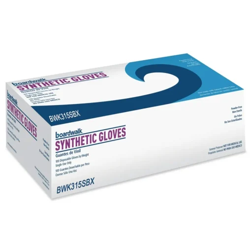 Boardwalk 4 mil 9.5 in. Long Powder-Free Synthetic Vinyl Gloves - Small, Beige (100/Box)