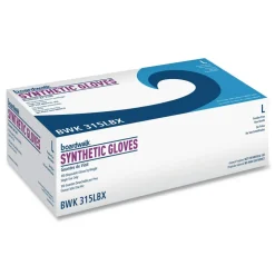 Boardwalk 4 mil 9.5 in. Long Powder-Free Synthetic Vinyl Gloves - Large, Cream (100/Box, 10 Boxes/Carton)