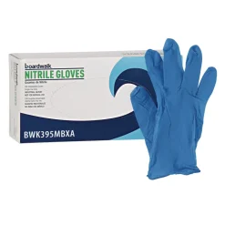 Boardwalk 5 mil. Disposable Powder-Free Nitrile Gloves - Medium, Blue (100/Box)