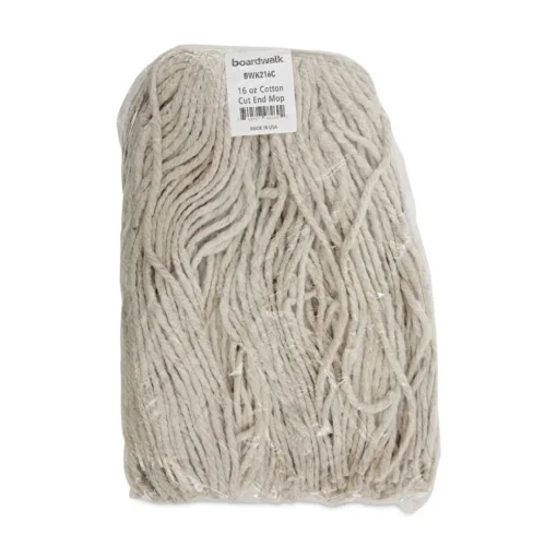 Boardwalk 16 oz. Cotton Premium Cut-End Wet Mop Heads - White (12/Carton)