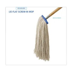 Boardwalk 20 oz. Economical Lie-Flat Cotton Fiber Mop Head - White (12/Carton)