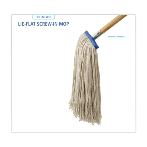 Boardwalk 20 oz. Economical Lie-Flat Cotton Fiber Mop Head - White (12/Carton)