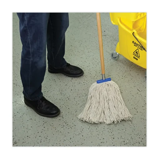 Boardwalk 20 oz. Economical Lie-Flat Cotton Fiber Mop Head - White (12/Carton)