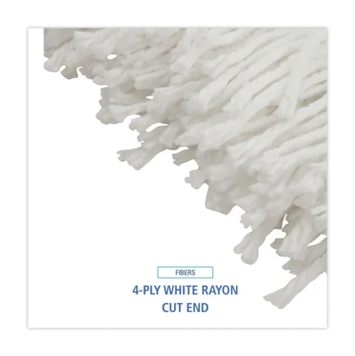 Boardwalk 20 oz. Economical Lie-Flat Rayon Fiber Mop Head - White (12/Carton)