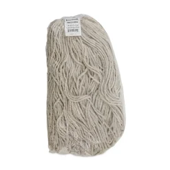 Boardwalk 24 oz. Lie-Flat Head Cotton Fiber Mop Heads - White (12/Carton)
