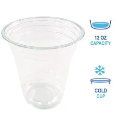 Boardwalk 12 oz. PET Plastic Cold Cups - Clear (1000/Carton)