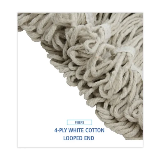 Boardwalk 24 oz. Pro Loop Web/Tailband Cotton Wet Mop Head - White (12/Carton)