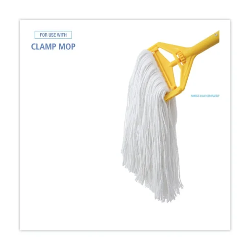Boardwalk 20 oz. Rayon Premium Cut-End Wet Mop Heads - White (12/Carton)