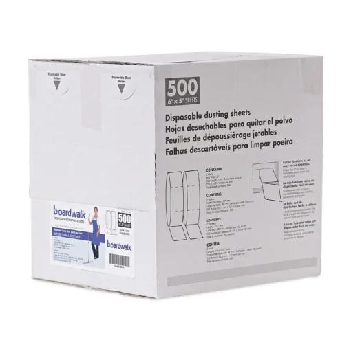 Boardwalk 2 Rolls/Carton, 250 Sheets/Roll TrapEze 5 in. x 125 ft. Disposable Dusting Sheets - White