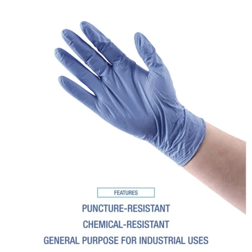 Boardwalk 380 Series 4 mil Thick 9.5 in. Long Powder-Free Disposable General-Purpose Nitrile Gloves - Small, Blue (100/Box, 10 Boxes/Carton)