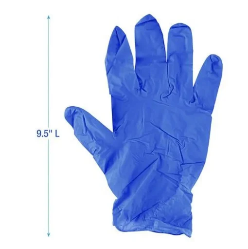 Boardwalk 380 Series 4 mil Thick 9.5 in. Long Powder-Free Disposable General-Purpose Nitrile Gloves - Large, Blue (100/Box, 10 Boxes/Carton)
