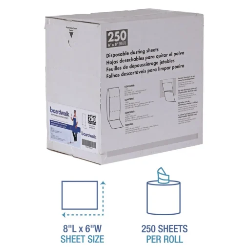 Boardwalk 250 Sheets/Roll TrapEze 8 in. x 125 ft. Disposable Dusting Sheets - White
