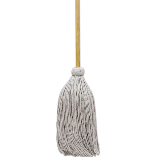 Boardwalk #20 White Cotton Head 50 in. Wood Handle Cotton Deck Mop (12/Carton)